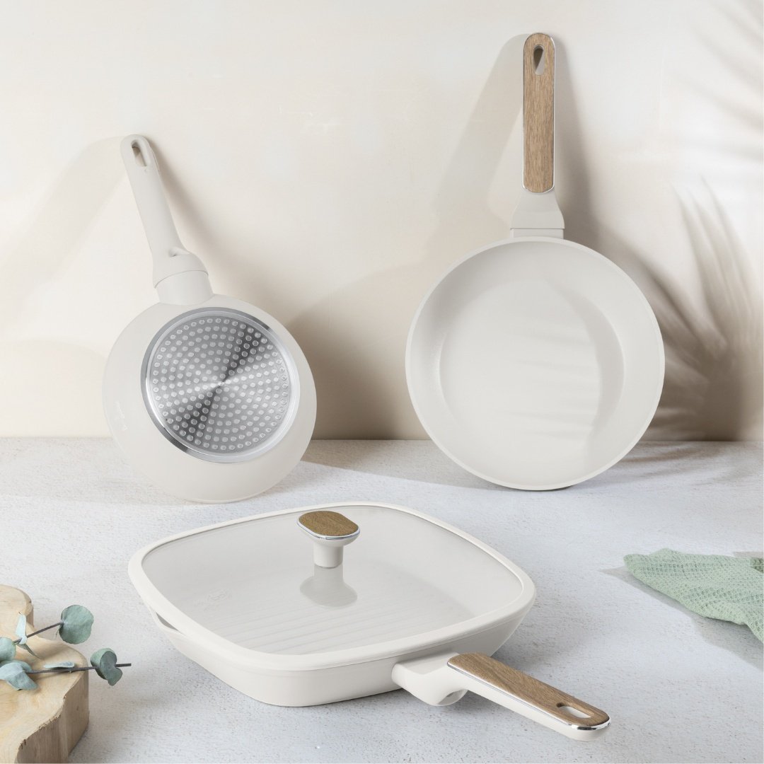 Zestaw 3 patelni z elementami drewna BerlingerHaus Sahara BH-8323