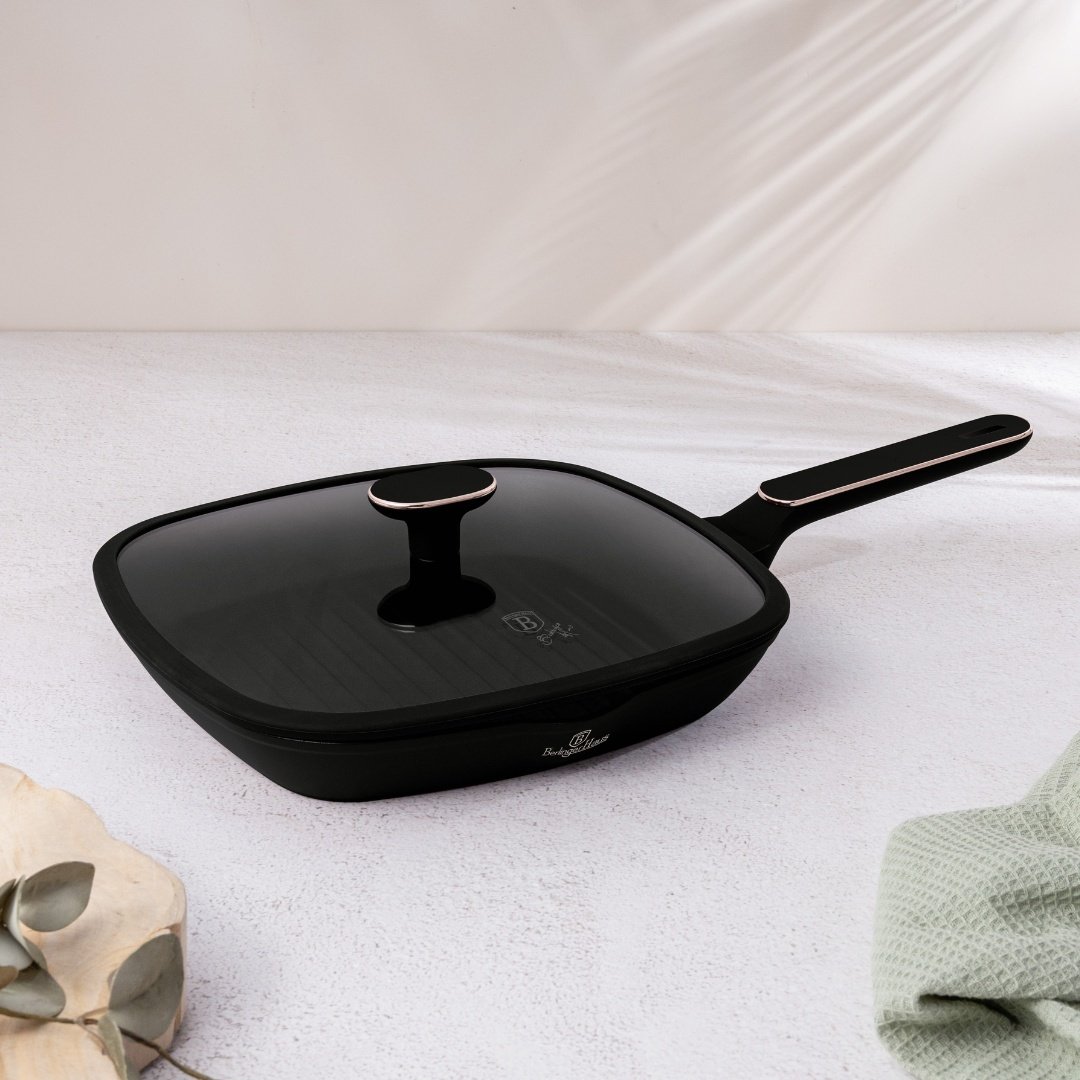 Patelnia grillowa z pokrywką 28 cm BerlingerHaus BH- 8355 Black Rose Collection