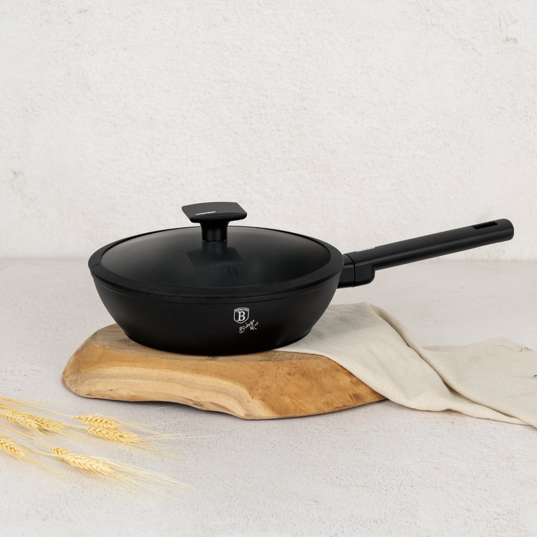 Patelnia z pokrywką 24cm BerlingerHaus Matte Black BH-8179