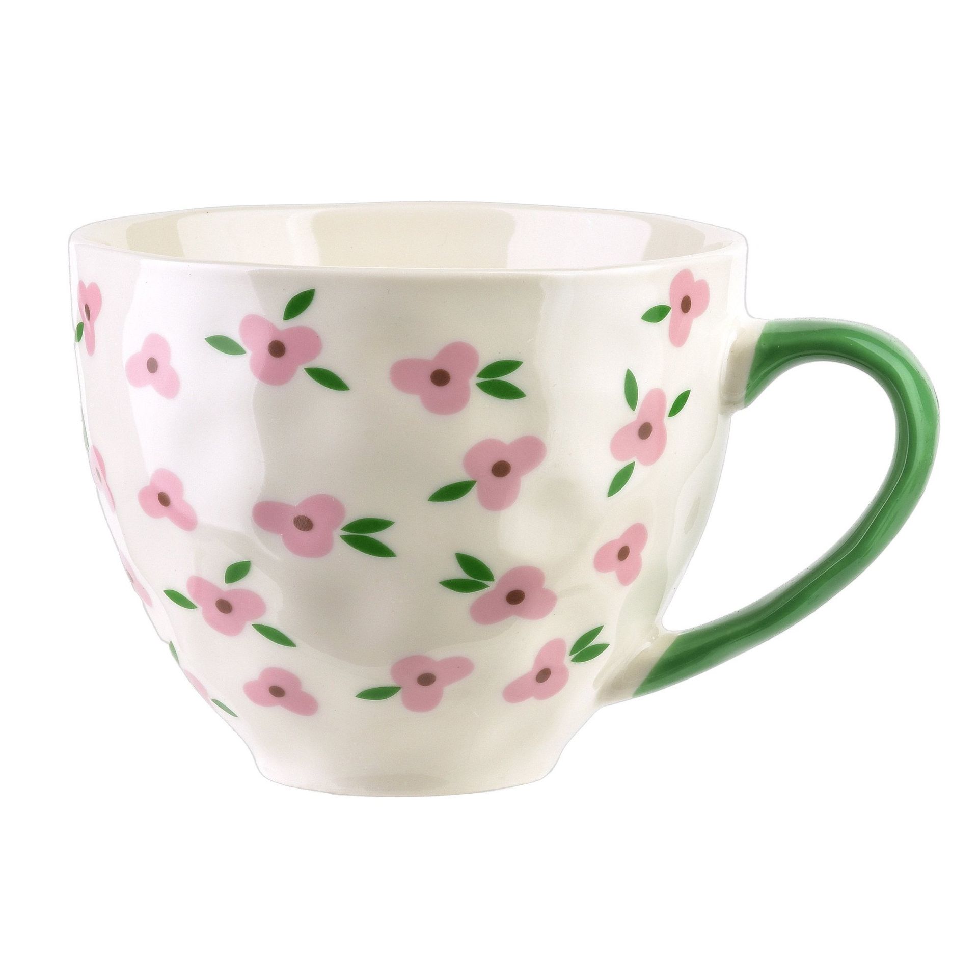 FLORELLA Kubek 400ml 11x15x9cm różowe kwiatki