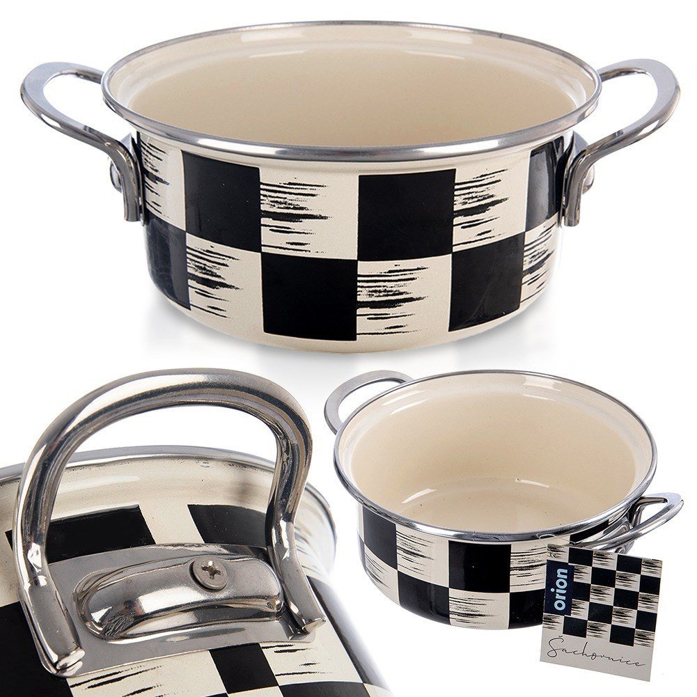 Garnek emaliowany indukcja na indukcję gaz SZACHOWNICA 18 cm 1.5L ORION 113339