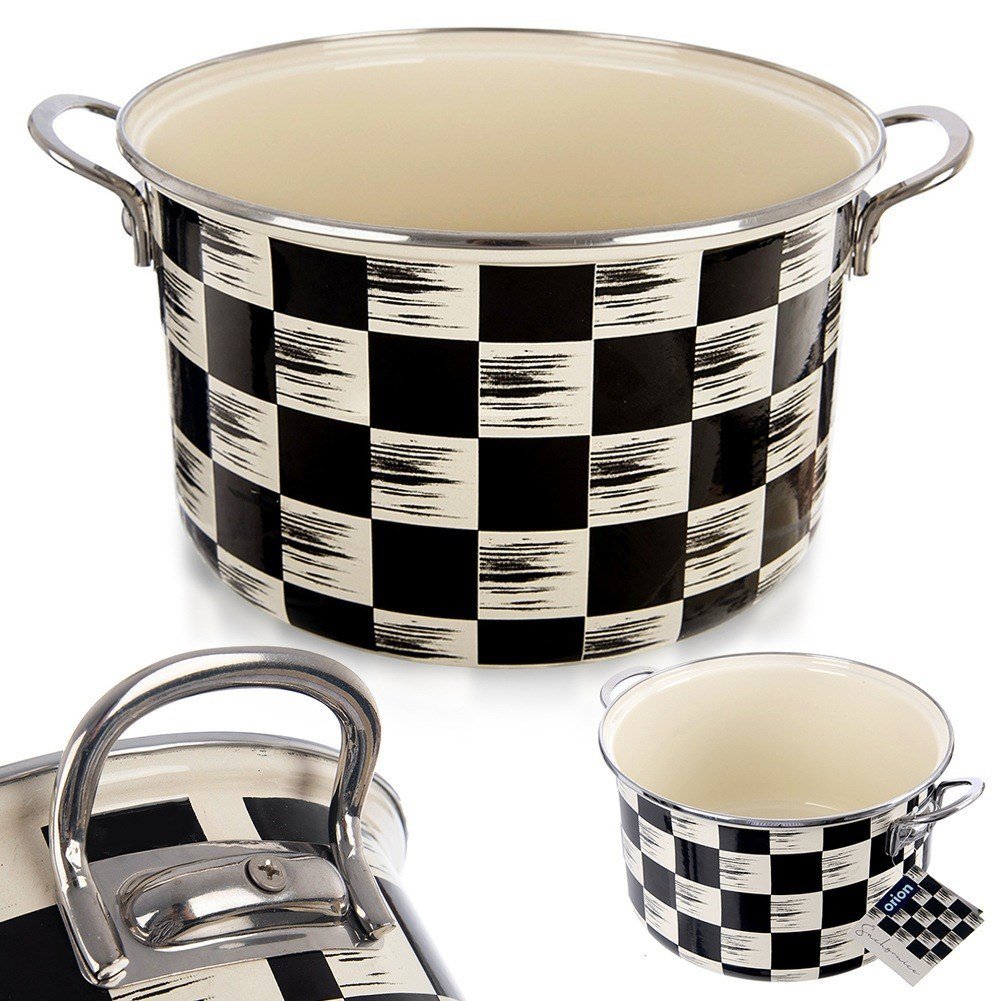 Garnek emaliowany indukcja na indukcję gaz SZACHOWNICA duży 26 cm 6.5L ORION 113338