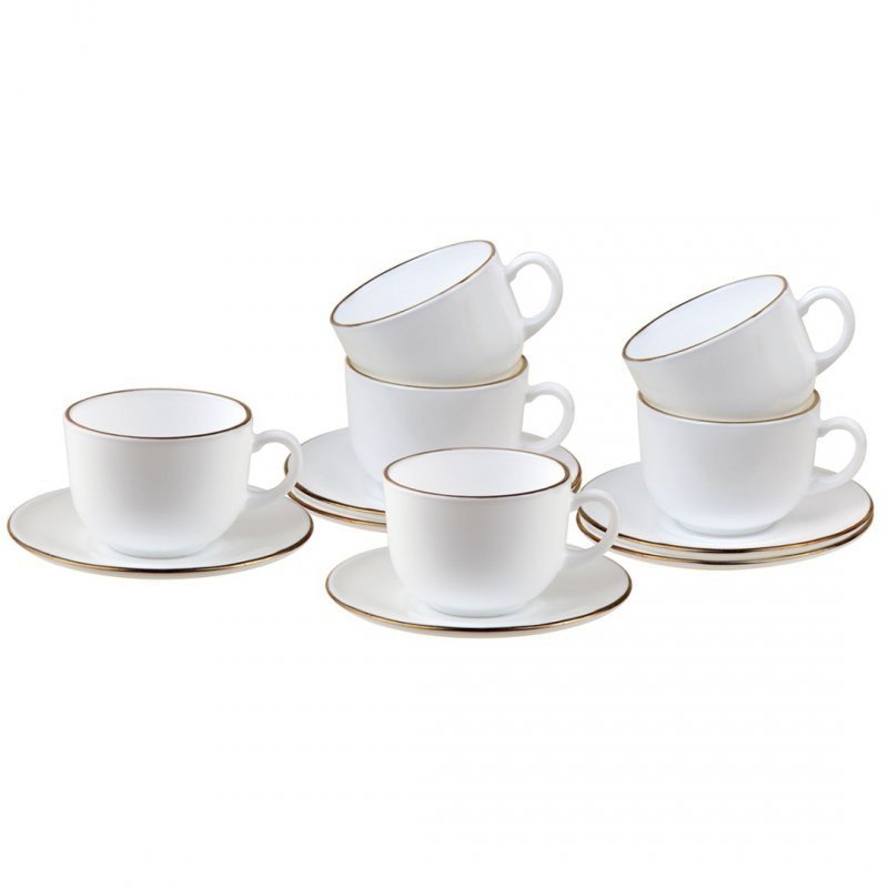 ZESTAW KAWOWY 6 FILIŻANEK ZE SPODECZKAMI KINGHOFF OPAL KH-1929