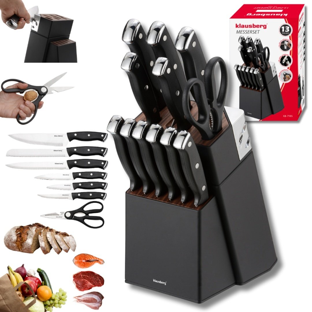 ZESTAW NOŻY KUCHENNYCH I DO STEKÓW W BLOKU KLAUSBERG KB-7985