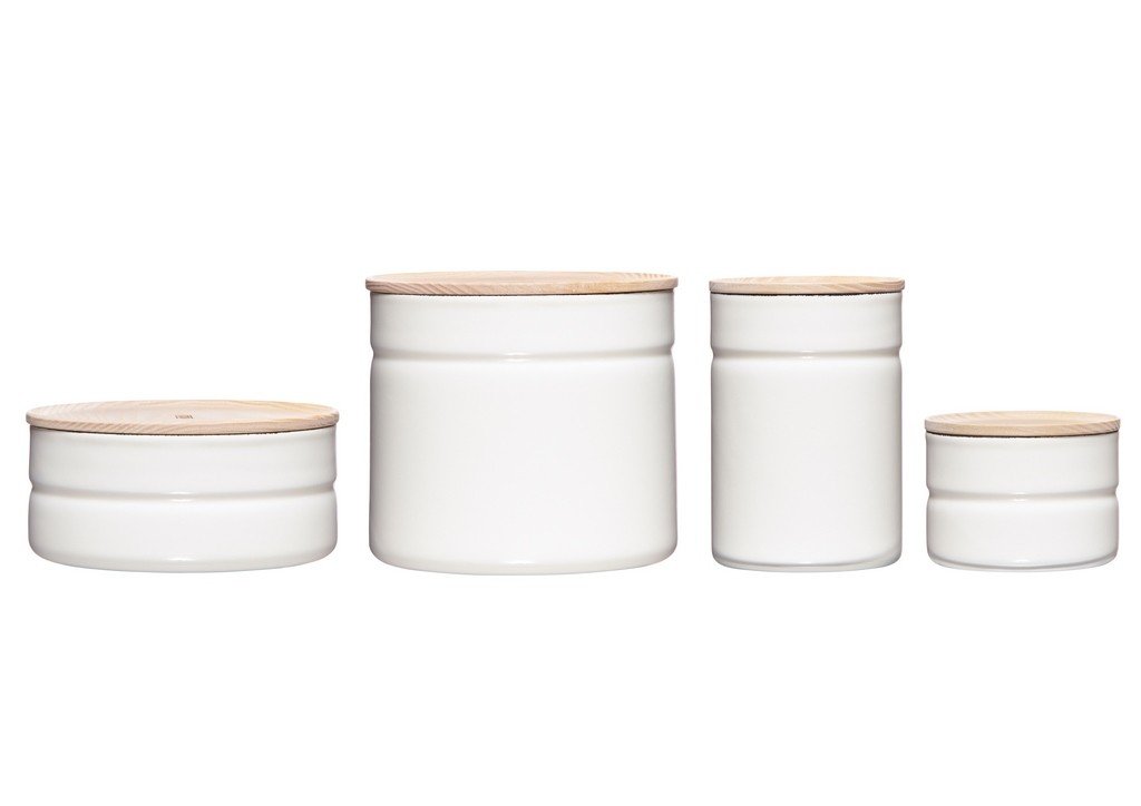 RIESS - Pojemnik kuchenny z drewnianą pokrywą 0,5l Pure White