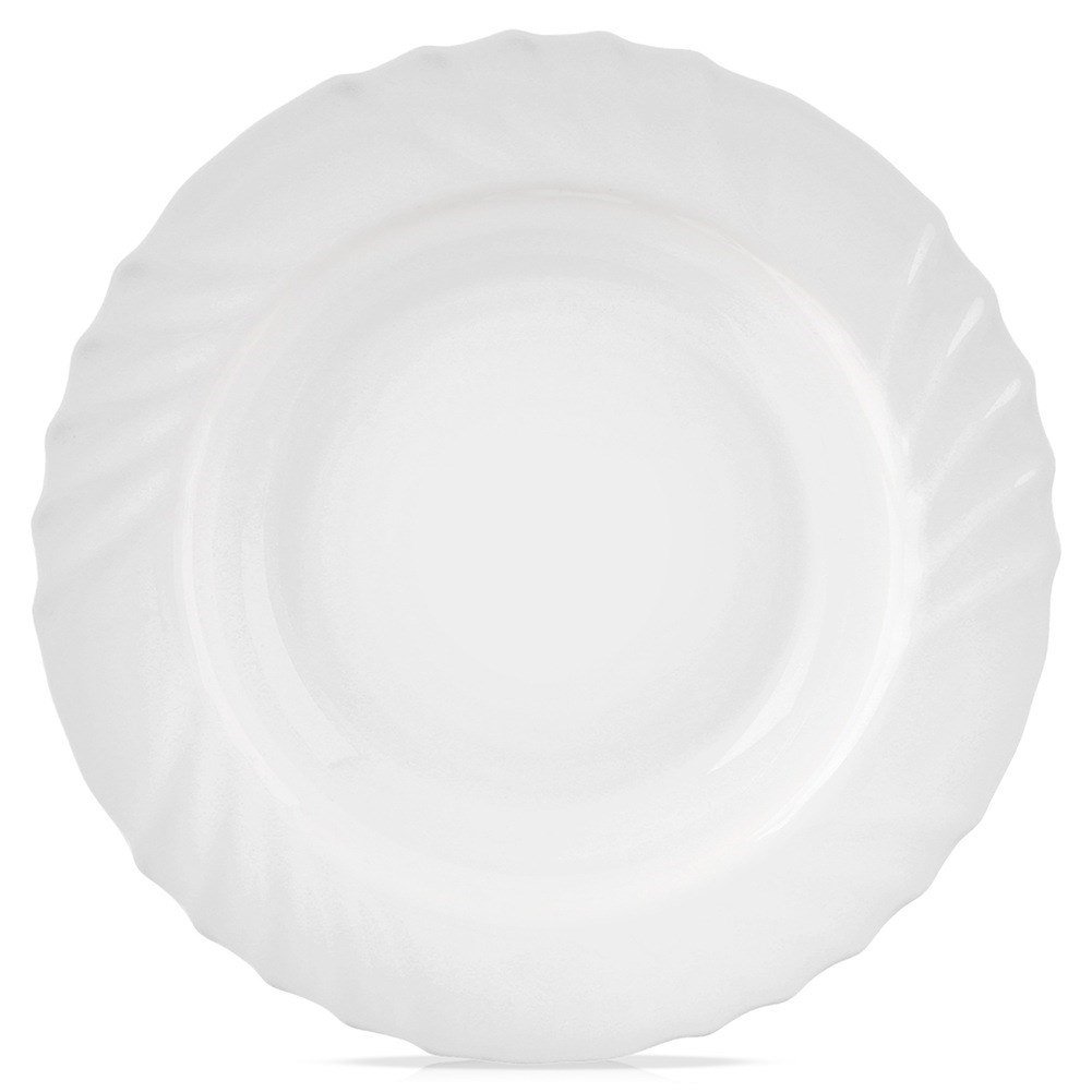 Talerz obiadowy głęboki szklany biały LUNA 22.5cm 350ml ORION 129579