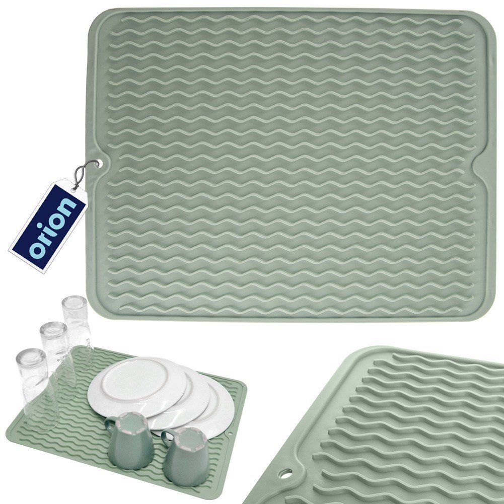 Mata do suszenia naczyń gumowa zielona ociekacz na blat 40x30.5cm ORION 155209