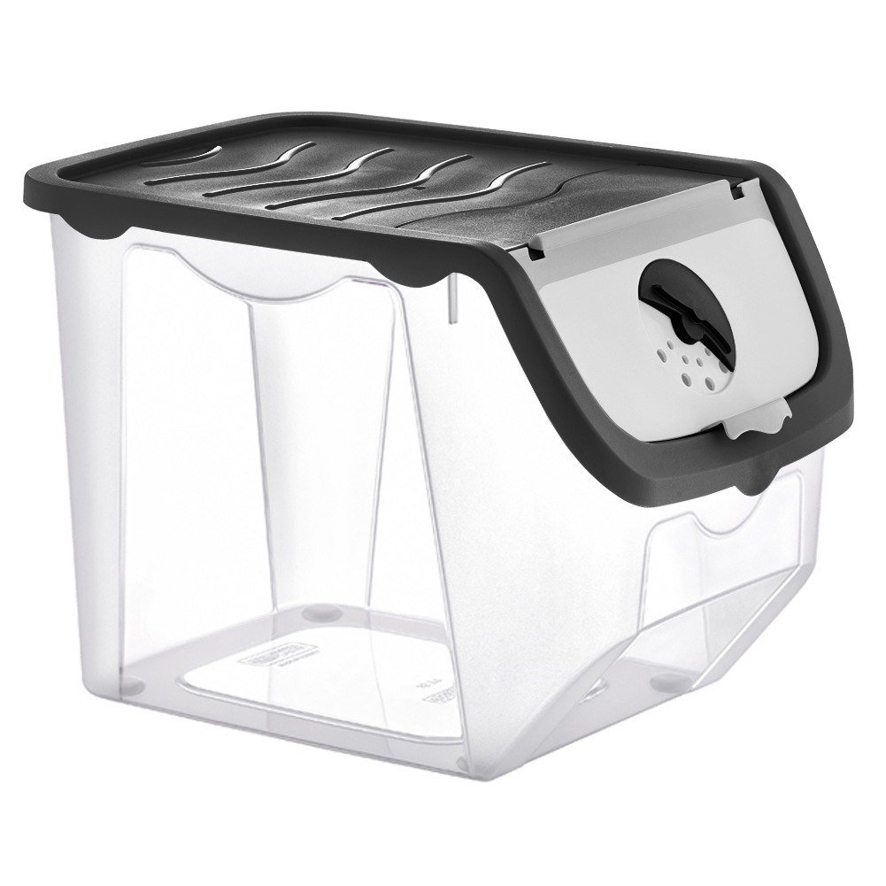 Pojemnik na warzywa i owoce ziemniaki cebulę z pokrywą czarny 12L ORION 730512-C