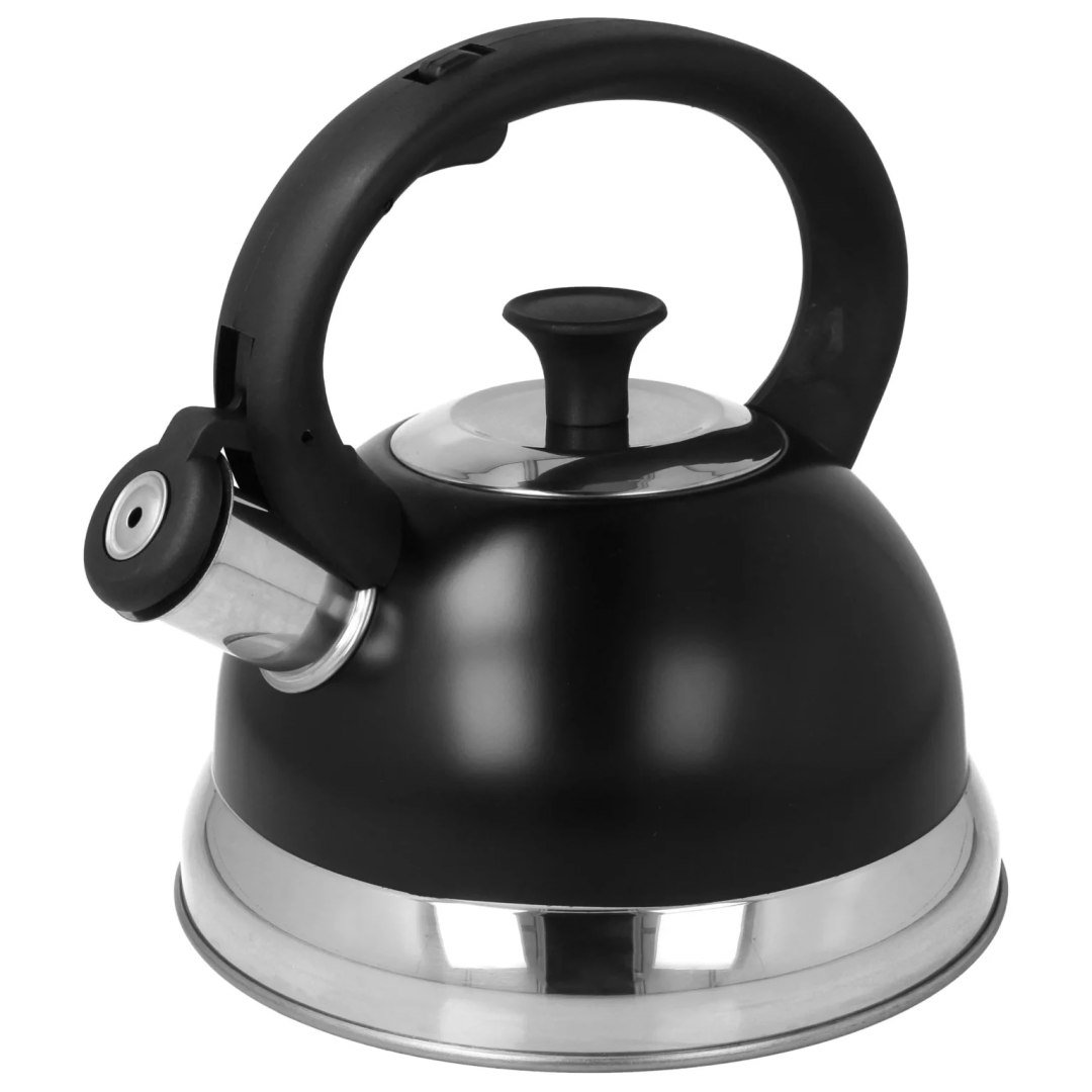 Czajnik stalowy z gwizdkiem tradycyjny na indukcję 2.5L czarny BRUNBESTE BB-2392