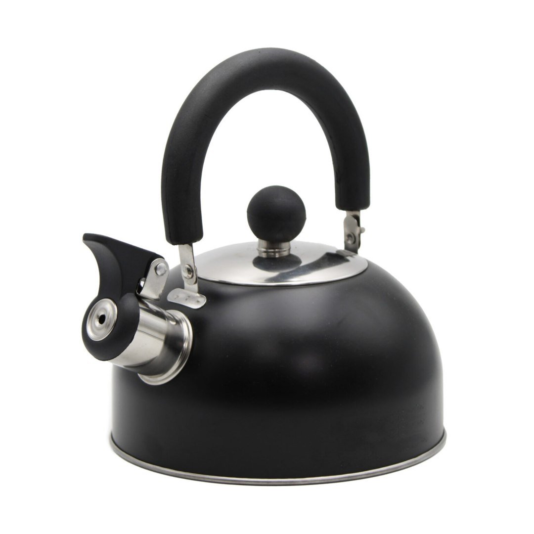 Czajnik stalowy z gwizdkiem na gaz indukcję mały 1.5L czarny MAT BRUNBESTE BB-1324