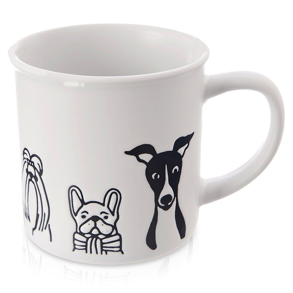 Kubek ceramiczny do kawy herbaty biały psy duży 500 ml ORION 129631
