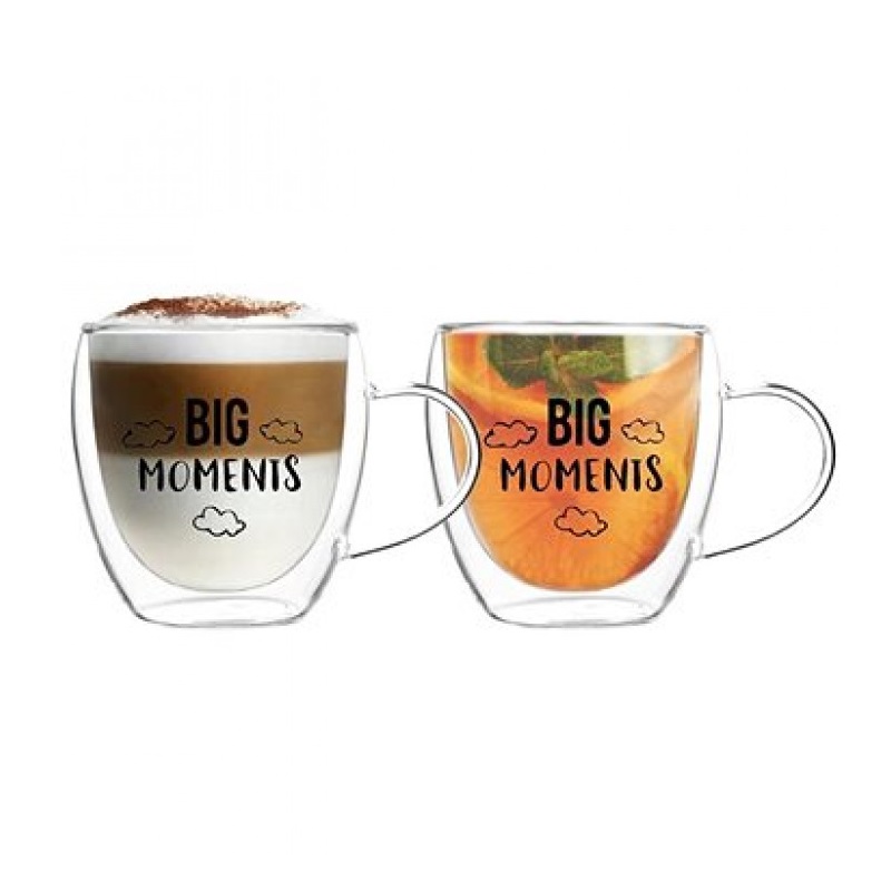 Szklanki termiczne 250ml z uchem Big Moments - 2szt