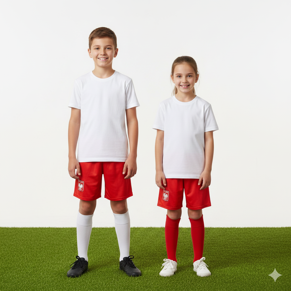POLSKA Spodenki Sportowe Reprezentacji dla dzieci z godłem