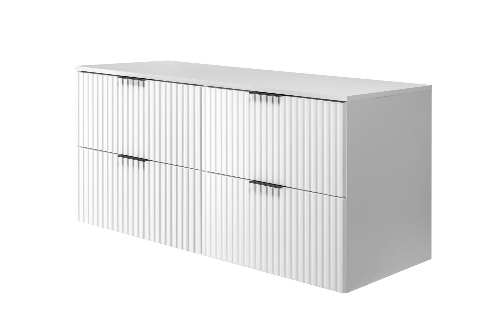 Zestaw mebli łazienkowych Rodan Flow z szafkami podumywalkowymi 60 cm z blatem 120 cm biały