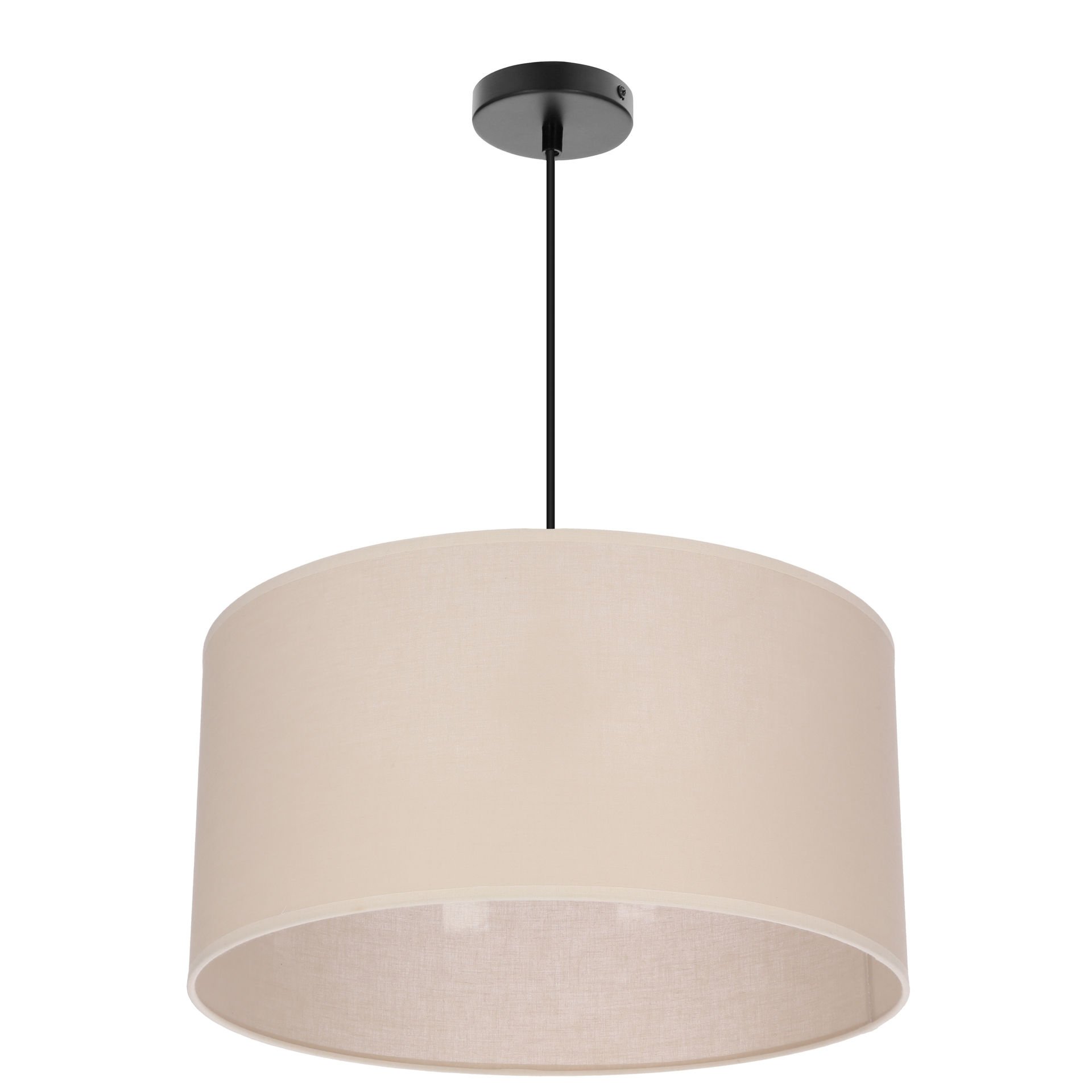 Lampa Wisząca Shanti 31-38685 1Xe27 Czarna Abażur Beżowy
