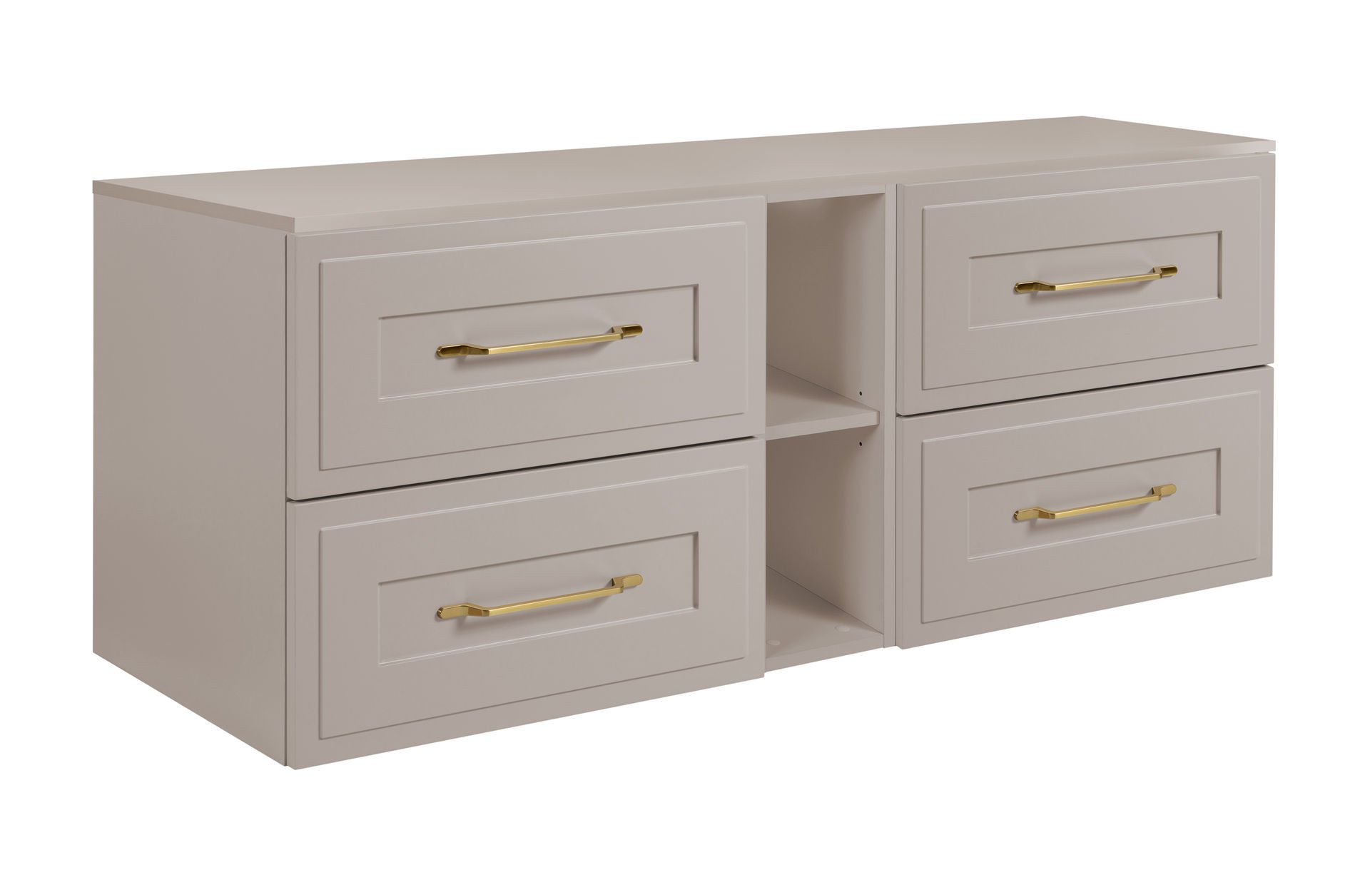 Zestaw mebli łazienkowych Rodan Classic z szafkami podumywalkowymi 60 cm z szafką otwartą z blatem 140 cm kaszmir