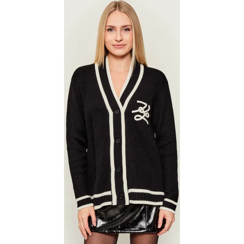 Karl Lagerfeld Kardigan Soutache autograph z dodatkiem wełny