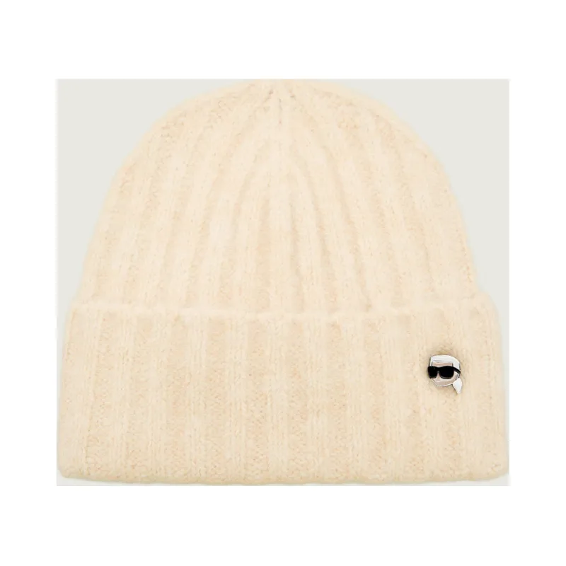 Karl Lagerfeld Czapka Ikon pin z dodatkiem wełny