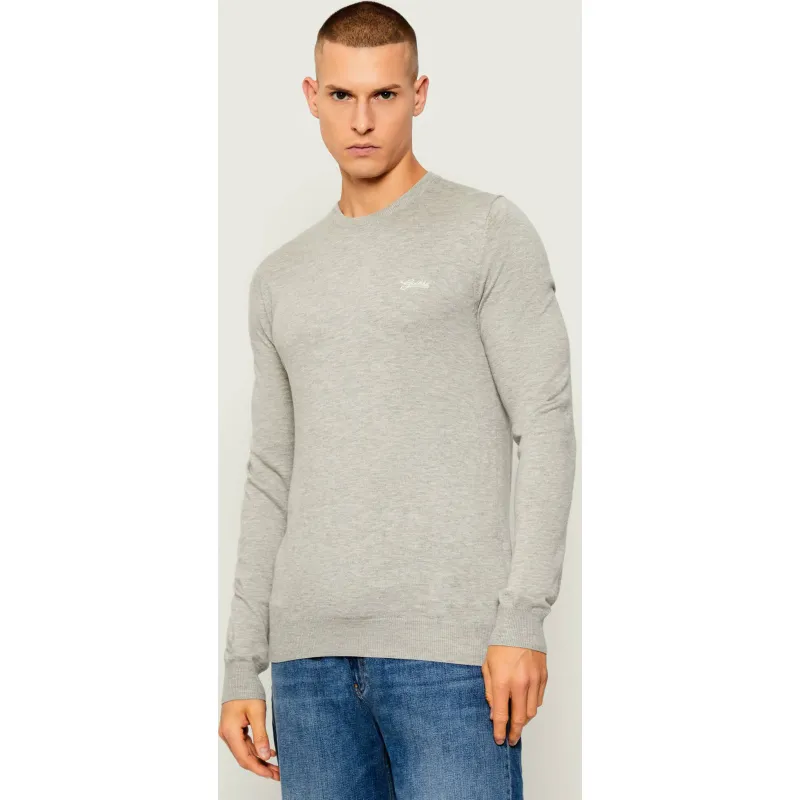 GUESS Sweter DANIEL | Slim Fit | z dodatkiem jedwabiu