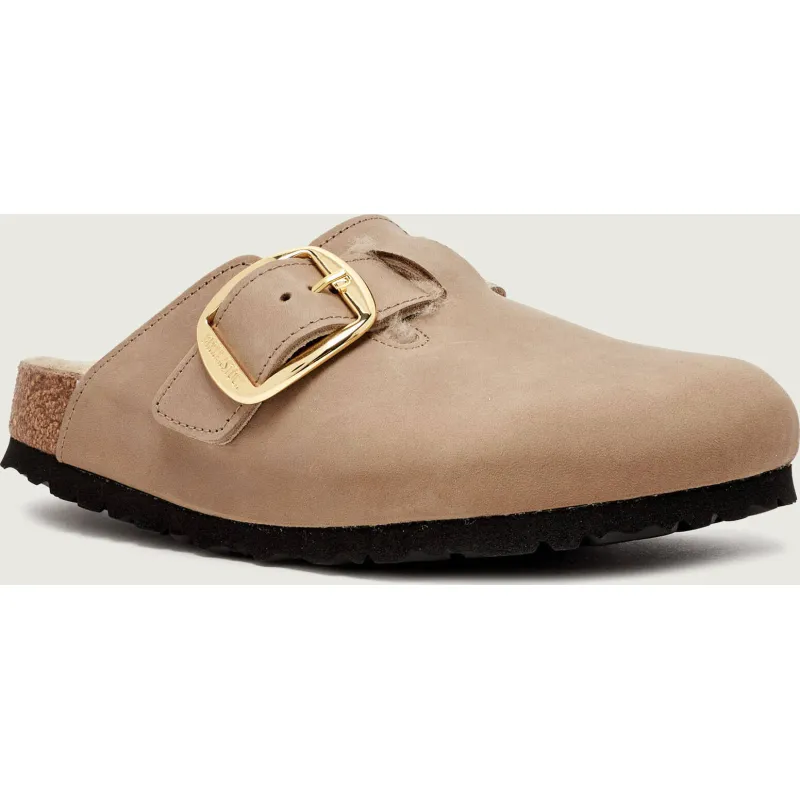 Birkenstock Skórzane klapki Boston BB Shearling z dodatkiem wełny