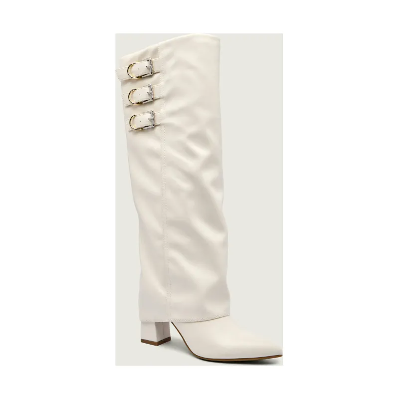 Guess Kozaki na słupku GARICA z dodatkiem skóry