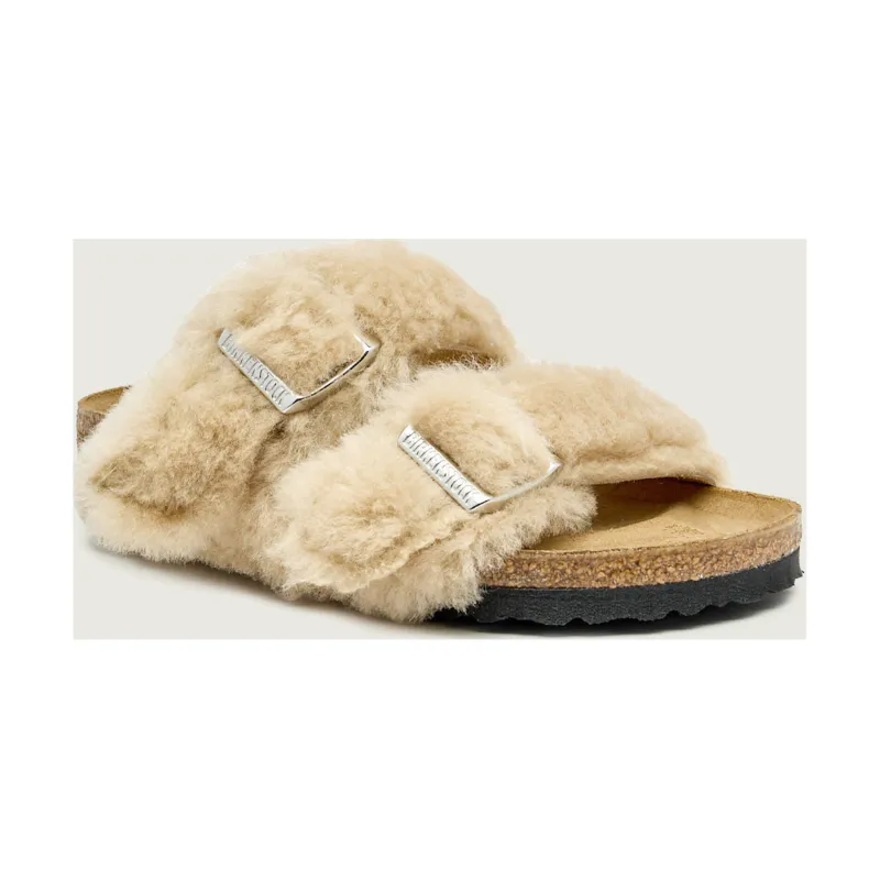 Birkenstock Skórzane obuwie domowe Arizona Shearling z dodatkiem wełny
