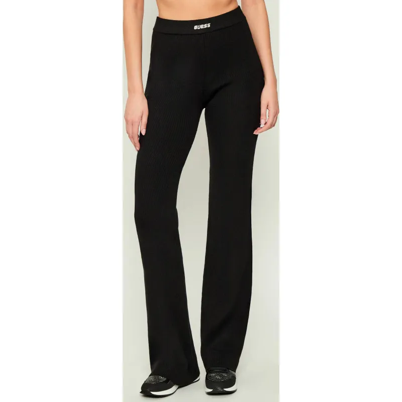 GUESS ACTIVE Spodnie dzianinowe FLAMINIA flare fit z dodatkiem wełny