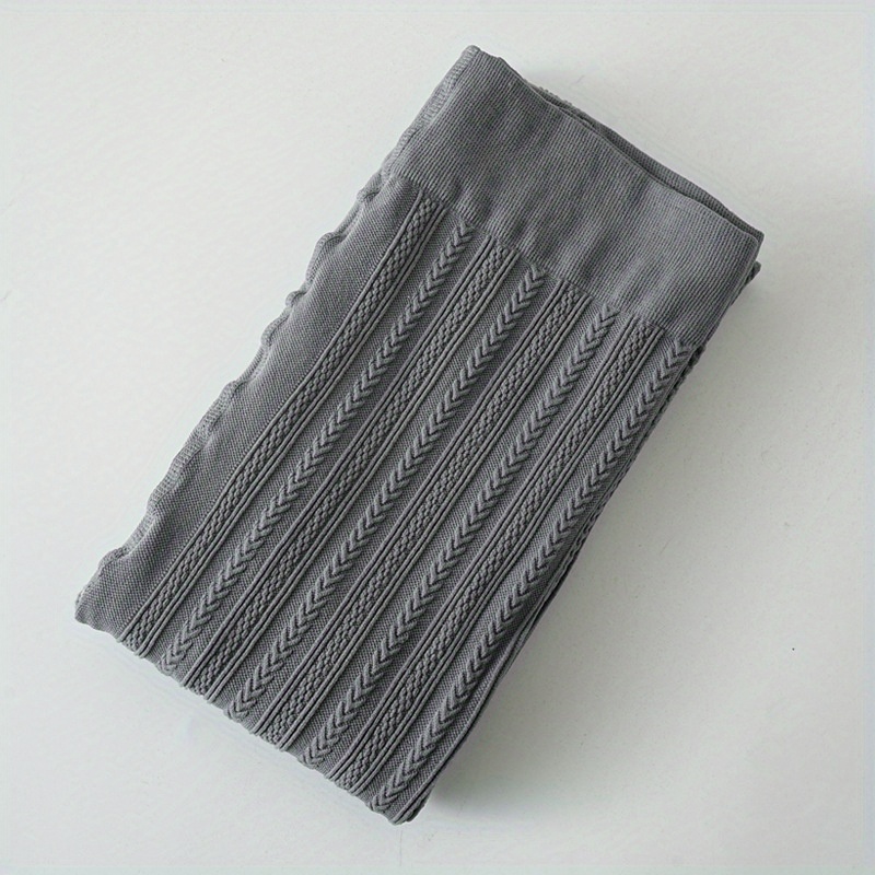 TEMU Legginsy Damskie w Paski Geometryczne i Wzór Kablowany - Plus Size, Moda na Wiosnę/Jesień, Legginsy z Wysokim Stanem, Codzienny , Tekstura