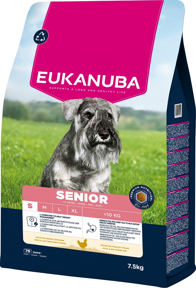 EUKANUBA Senior Small Breeds Chicken 7,5 kg sucha karmadla starszych psów ras małych bogata w świeżego kurczaka