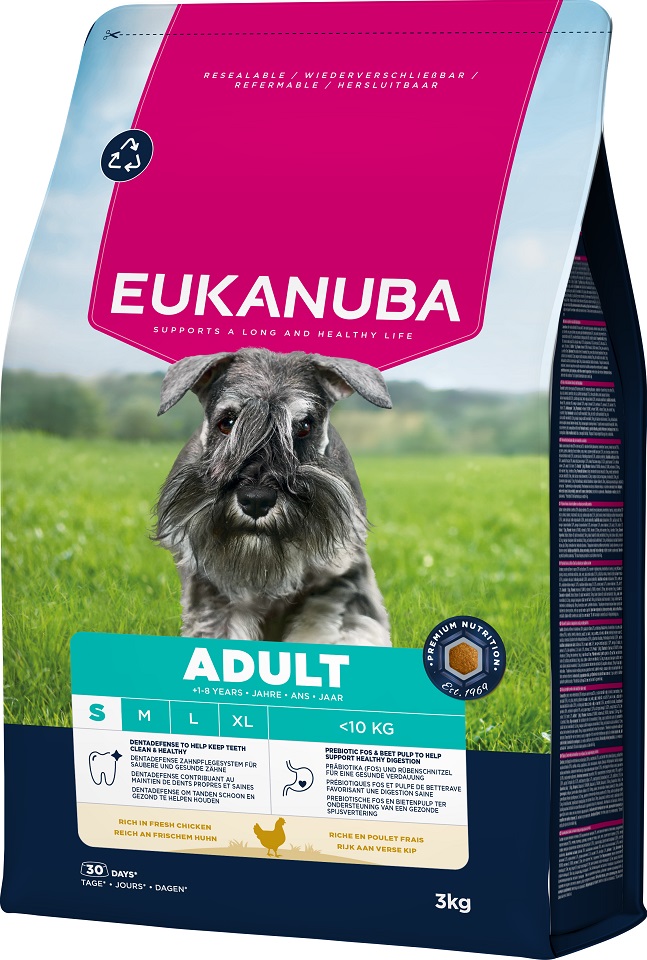 EUKANUBA Adult Small Breeds Chicken 3 kg sucha karma dla psów ras małych bogata w świeżego kurczaka
