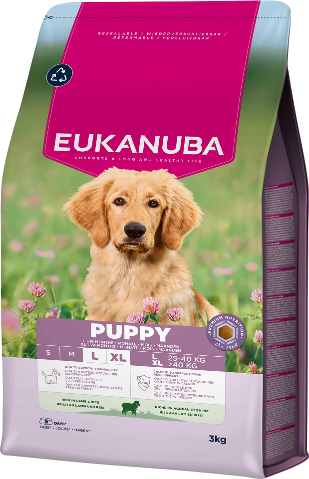 EUKANUBA Puppy Large Breeds Lamb Rice 3 kg sucha karma dla szczeniąt ras dużych bogata w jagnięcinę i ryż