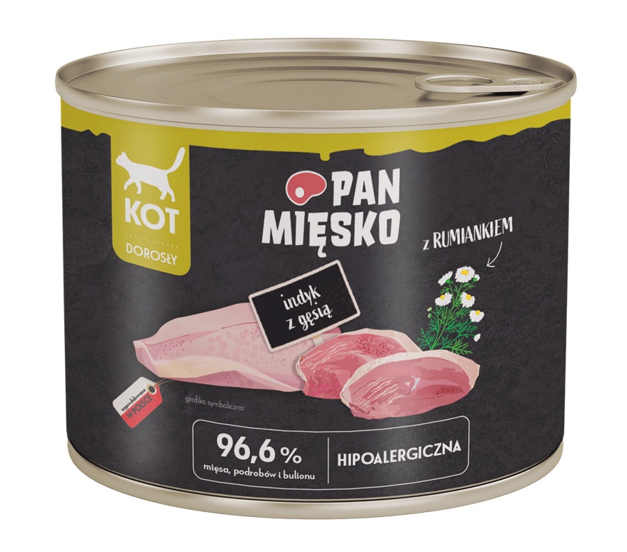 PAN MIĘSKO Indyk z gęsią mokra karma dla kotów 200 g