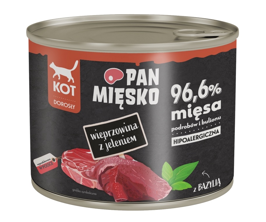PAN MIĘSKO Wieprzowina z jeleniem mokra karma dla kotów 200 g