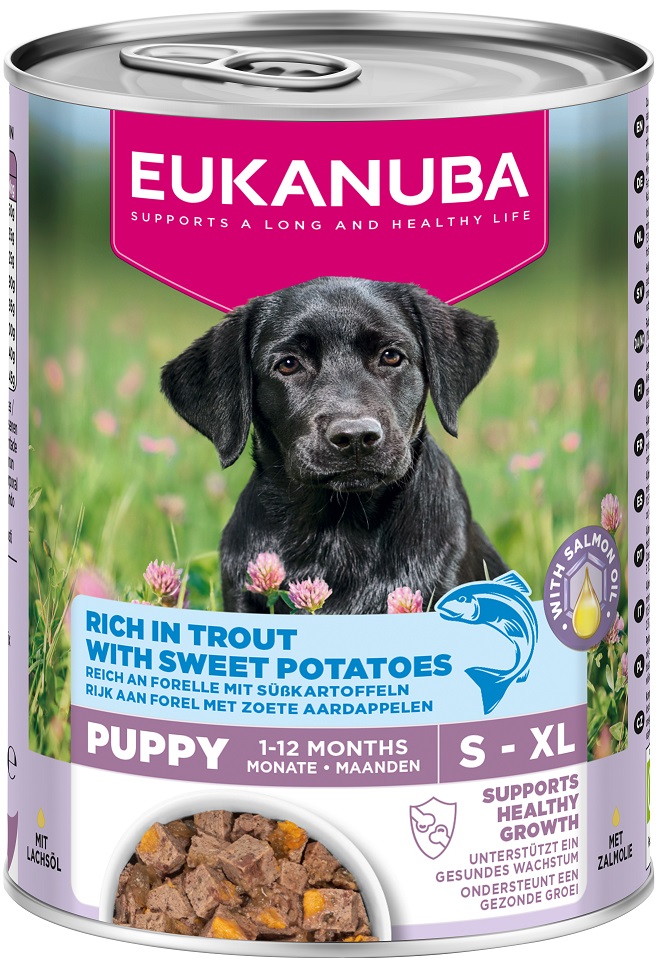 EUKANUBA Life Care Puppy Rich in Trout 400 g pasztet dla szczeniąt bogaty w pstrąga i bataty