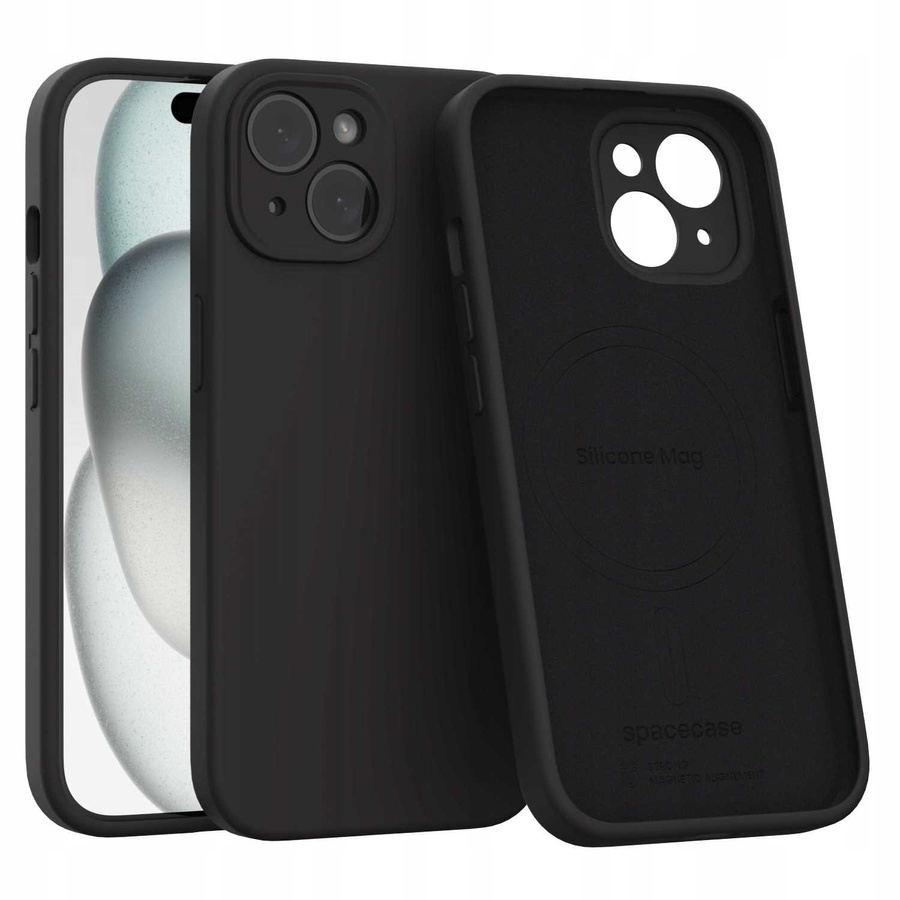 Spacecase Etui Silicone Mag iPhone 15 black