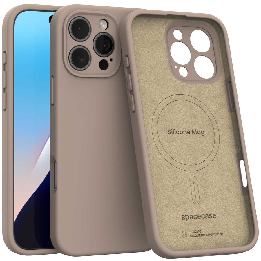 Spacecase Etui Silicone Mag iPhone 16 Pro Max brown