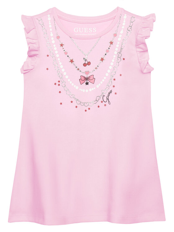 Guess Sukienka codzienna K6RK02 KA6W4 Różowy Regular Fit