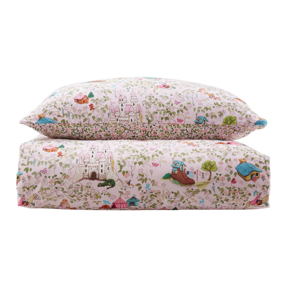 Różowa bawełniana pościel dziecięca dwuosobowa 200x200 cm Fairytale – Belle & Boo