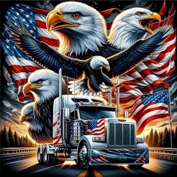 Diamentowa mozaika - Auto amerykańskie orły