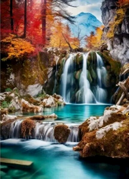 Diamentowa mozaika - Wodospad górska kaskada