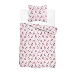 Detexpol Pościel bawełniana młodzieżowa 160x200 różowa w jednorożce 5873 A DreamKids