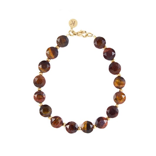 Bransoletka z jesiennego Tygrysiego Oka - Wersja Pozłacana