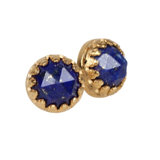 Kolczyki złote sztyfty Petite z lapisem lazuli