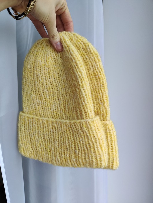 Czapka z wełny alpaki i merynosa butter yellow