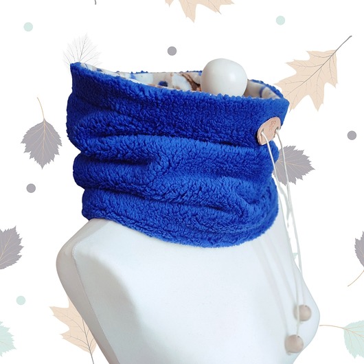 Dwustronny komin - Niebieski z Buldogami