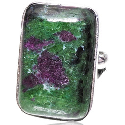 Rubin Zoisyt Przepiękny Pierścionek Srebro R10-26 Unikat