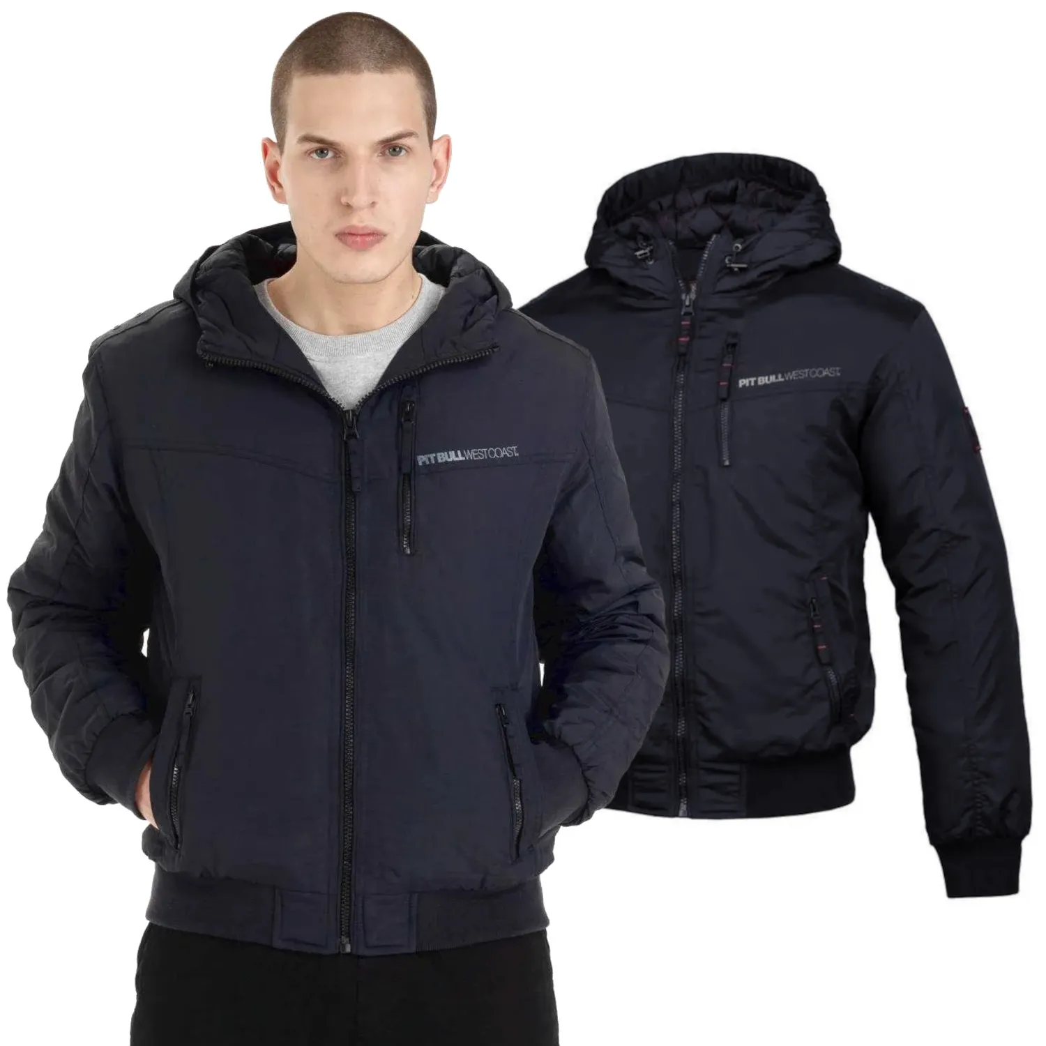 PITBULL kurtka zimowa z kapturem Spinnaker II - Granatowa