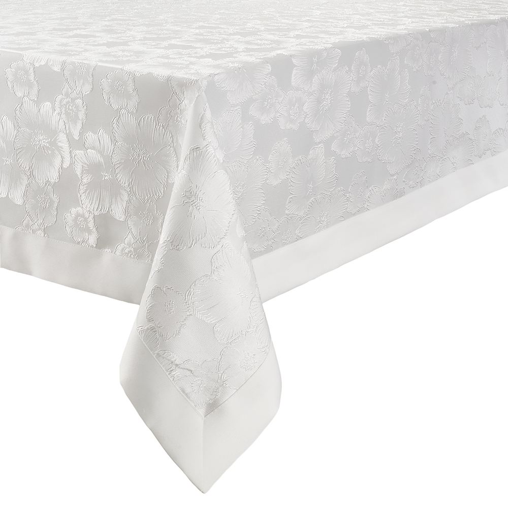 Obrus biały 140 x 240 cm żakardowy NINA