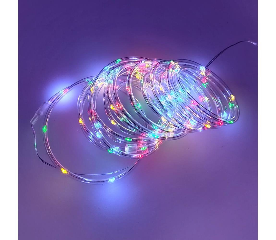 Świąteczny łańcuch LED na zewnątrz 100xLED/3xAA 5,45 m IP44 wielokolorowy