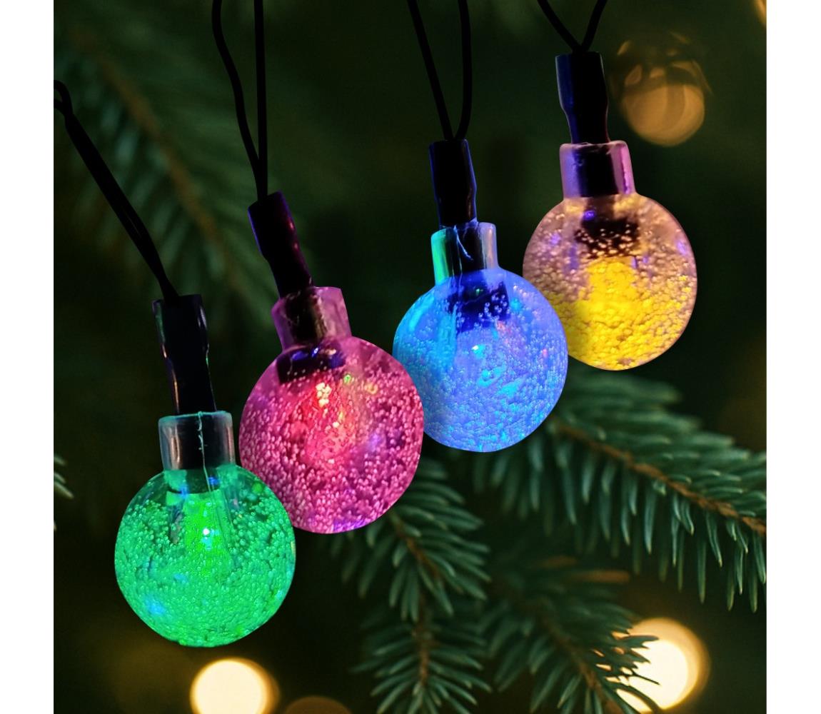 Świąteczny zewnętrzny łańcuch LED 20xLED/2xAA 2,2 m IP44 wielokolorowy